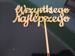 Topper pleksa złota lustr wszystkiego najlepszego1