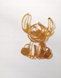 Topper pleksa złota lustro stitch bez szpikulca na bok