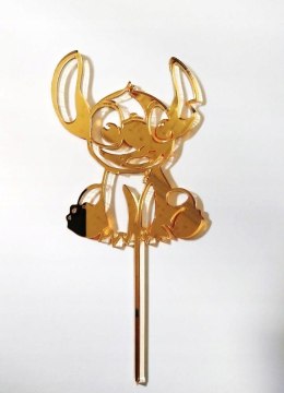 Topper pleksa złota lustro stitch ze szpikulcem