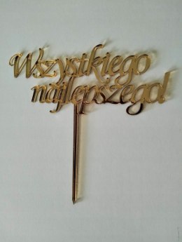 Topper pleksa złota lustro wszystkiego najlepszego