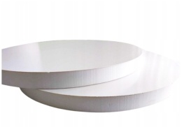 PODKŁAD POD TORT BIAŁY STYRODUR Z PODKŁADKĄ 21,5 CM BIAŁY